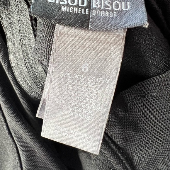 Bisou Bisou Michele Bohbot black sleeveless peplum dress size 6 - Picture 7 of 9